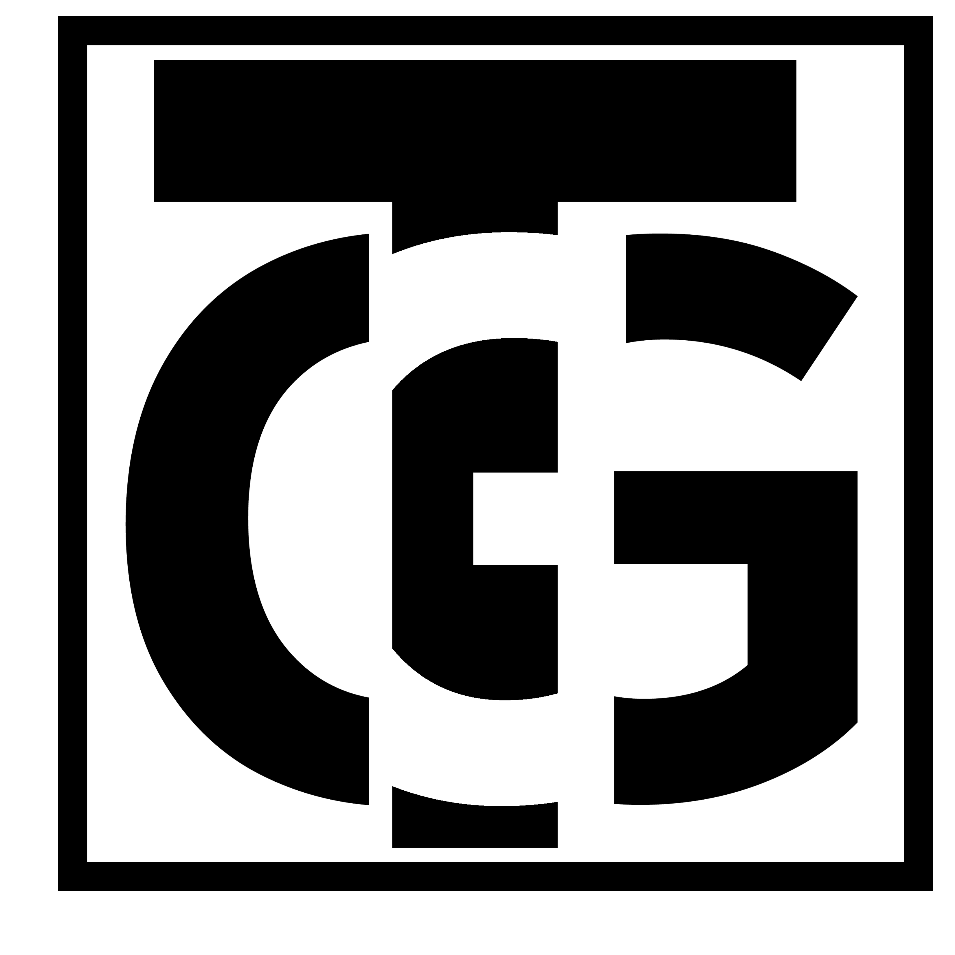 My T-shirt grind logo featuring the letter T with the letter G behind it