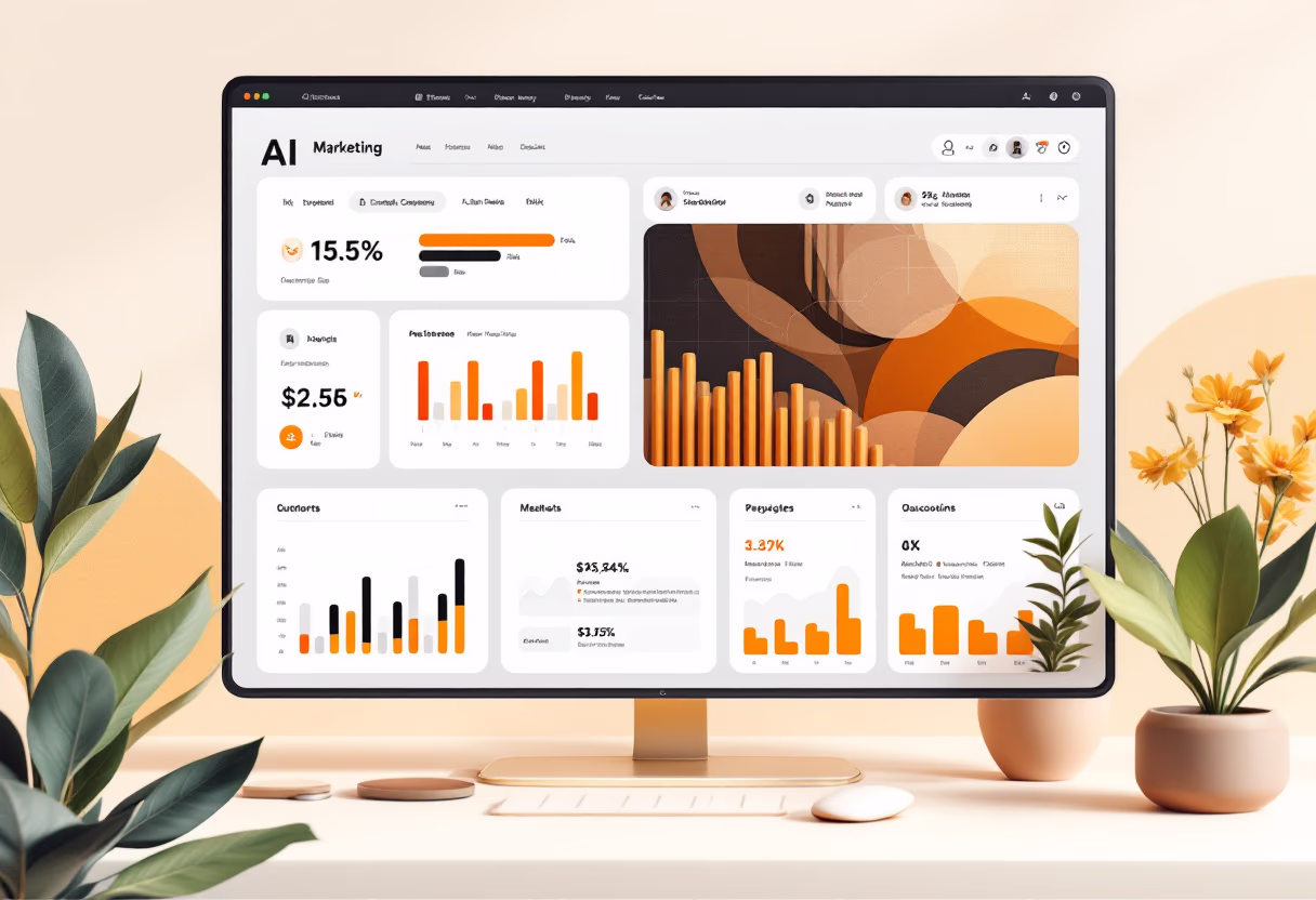 [interface] digital interface of a dashboard (for a ai marketing tech company)
