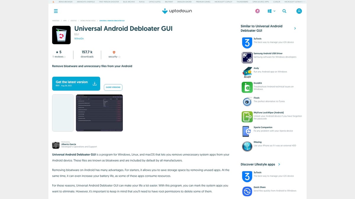 Top 8 Software For Mobile You Should Try in 2026 - Universal Android Debloater GUI