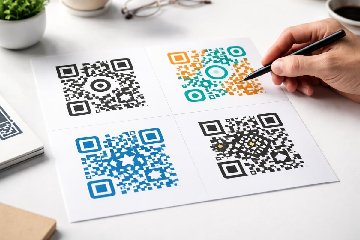 QR code customization options