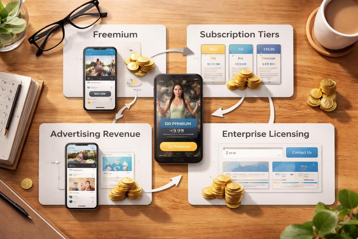 Mobile app business model comparison