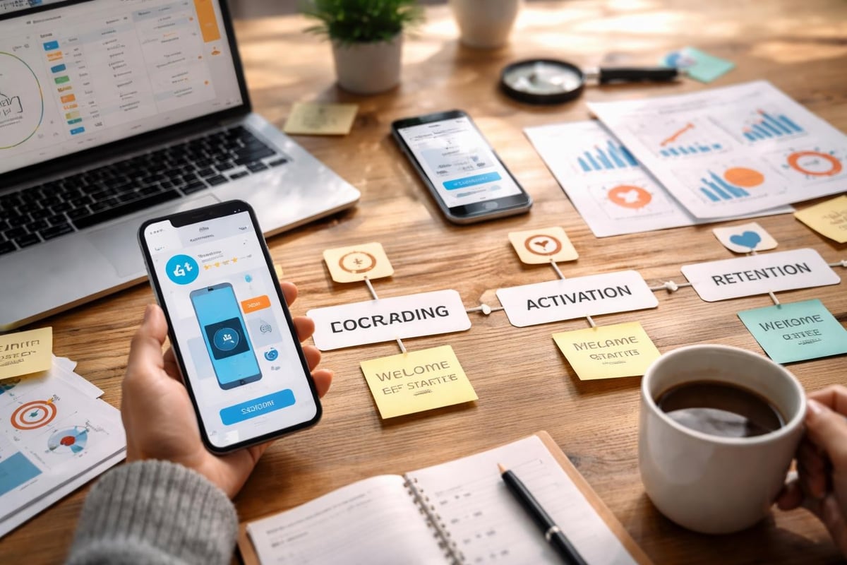 User acquisition funnel for mobile apps