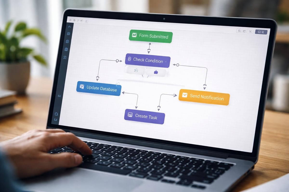 Visual workflow builder interface