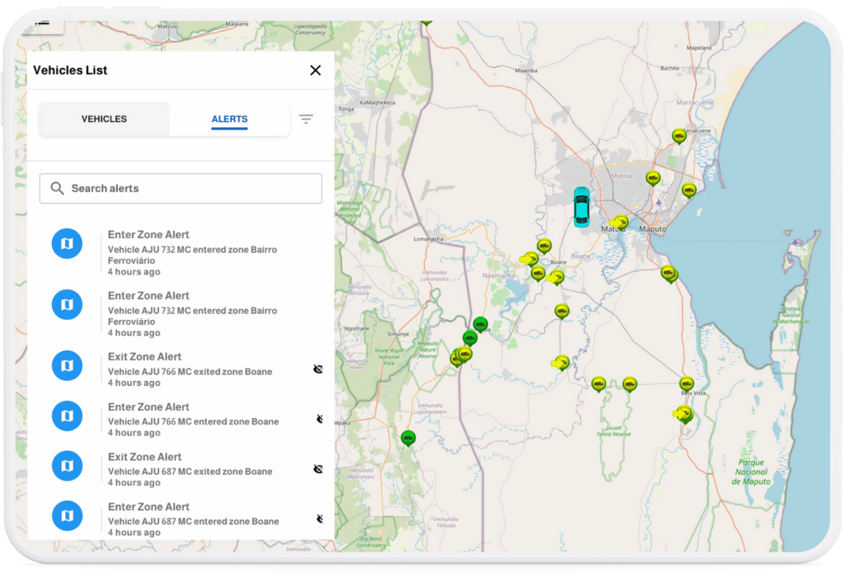 image of service area map for a courier & delivery service