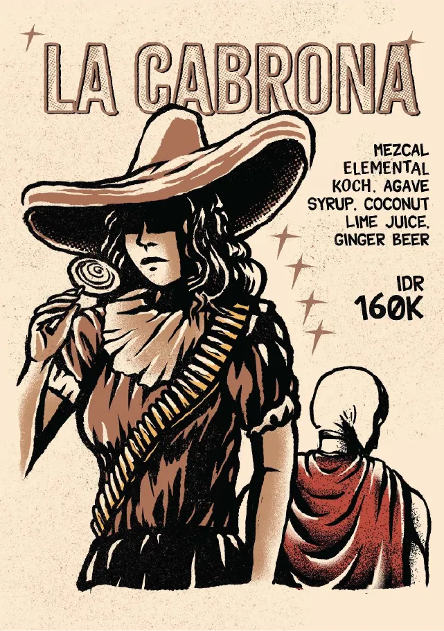 La Cabrona mezcal cocktail with coconut, lime and ginger beer, IDR 160K
