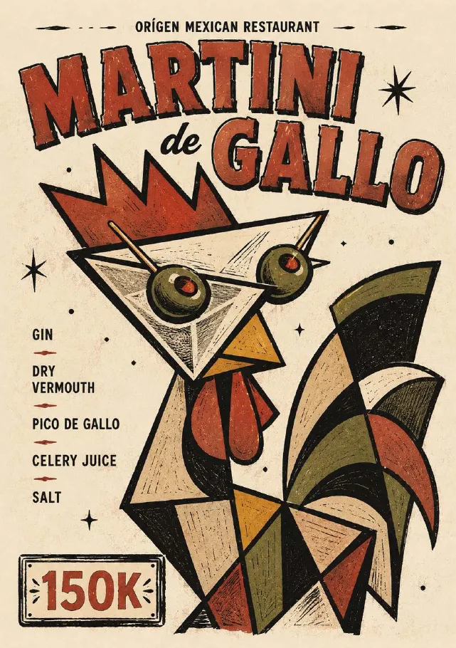 Martini de Gallo with gin, pico de gallo and celery juice, IDR 150K