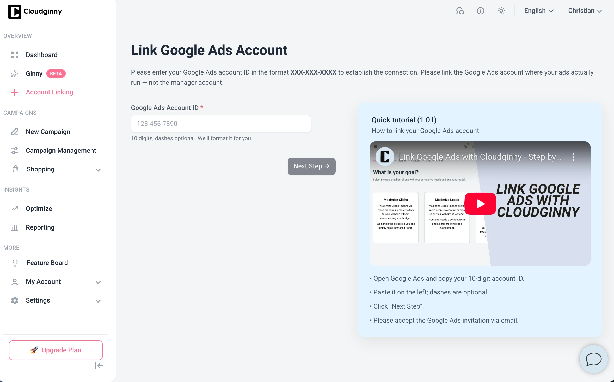Connect your Google account
