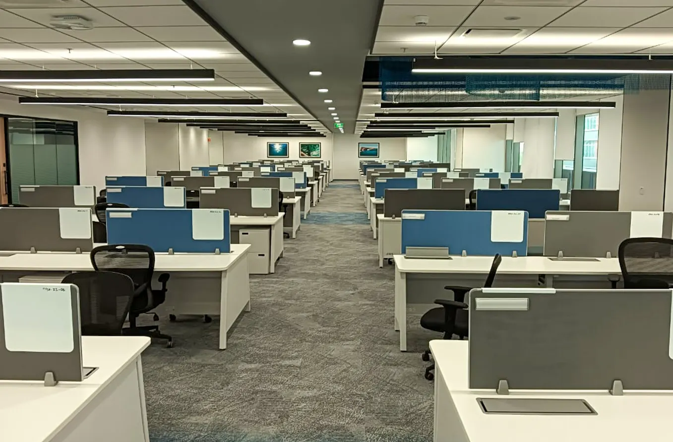 TCS office space with AFC modular workstations in Hyderabad 