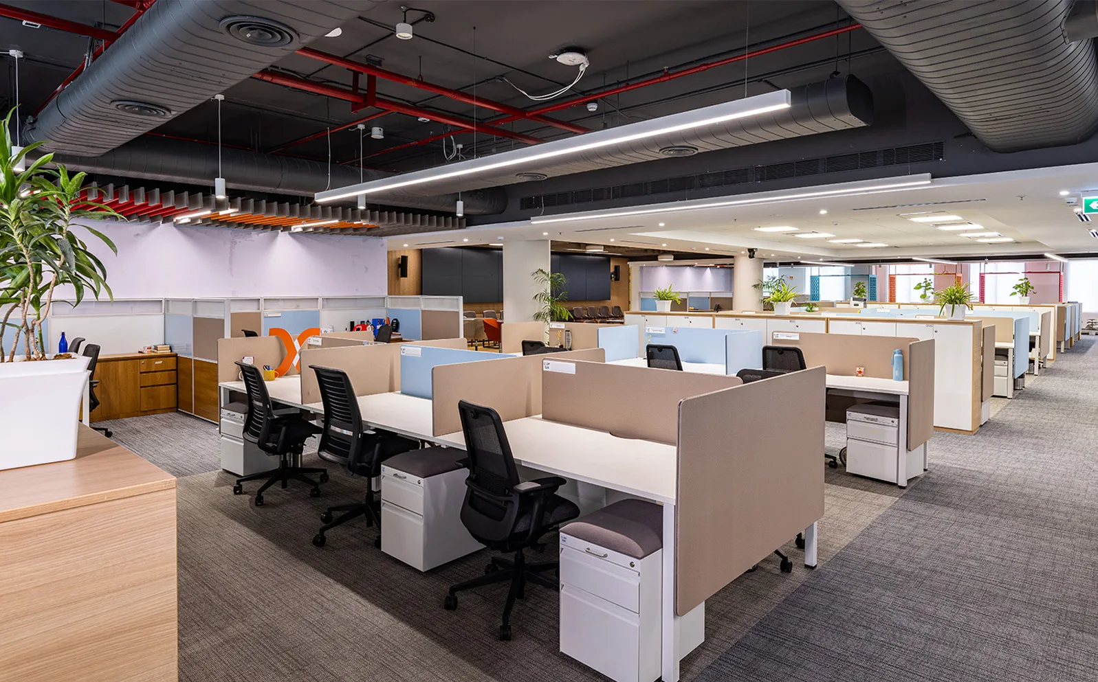 Air India office fitted with AFC modular tables and workstations