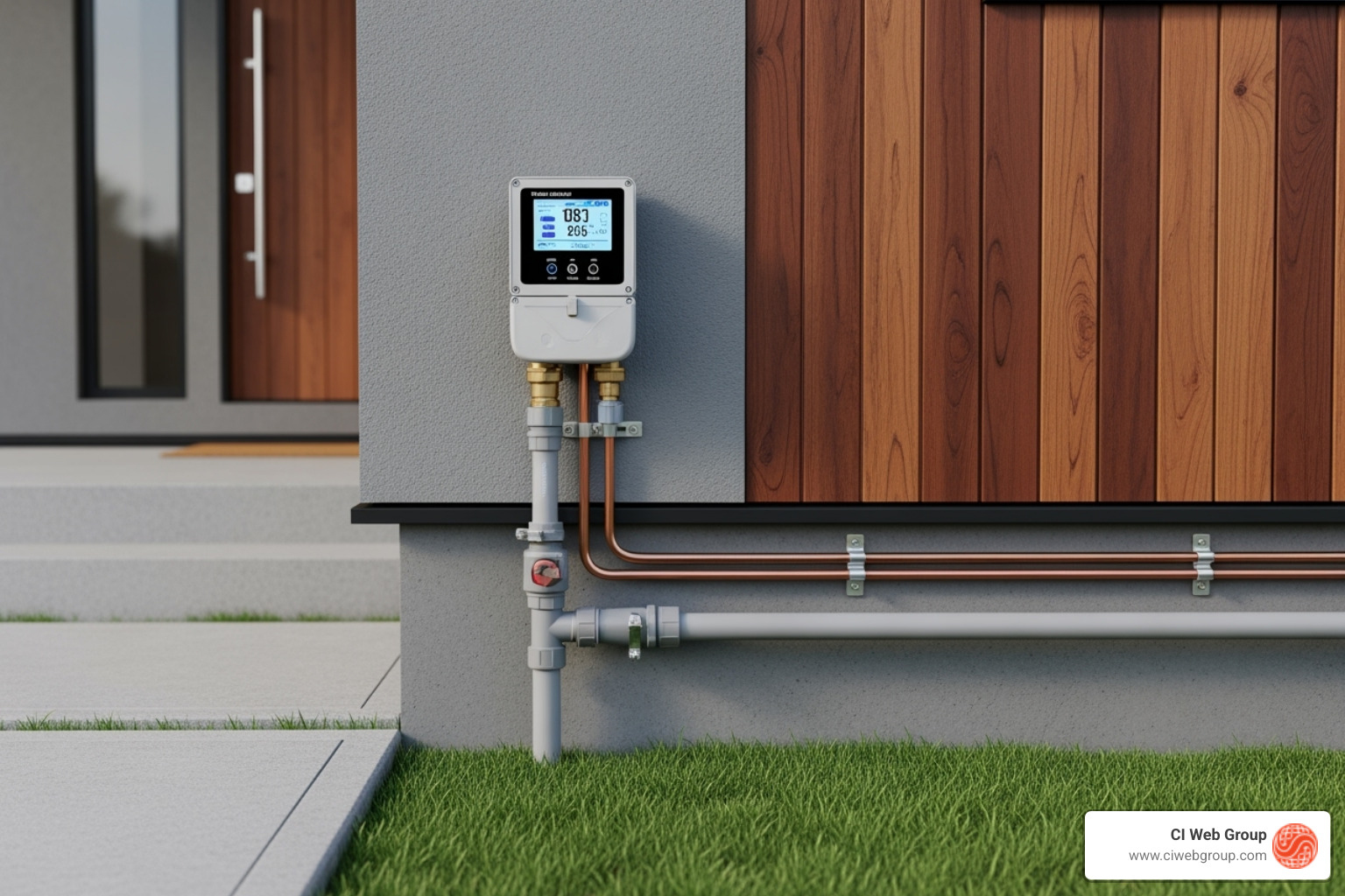 smart water meter on house - Plumber AI Marketing smart water meter on house - Plumber AI Marketing