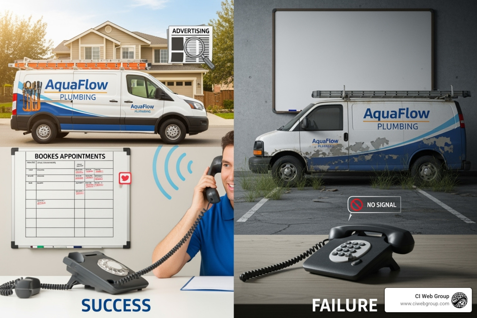 Effective and ineffective plumbing ad copy examples - plumbing Google Ads