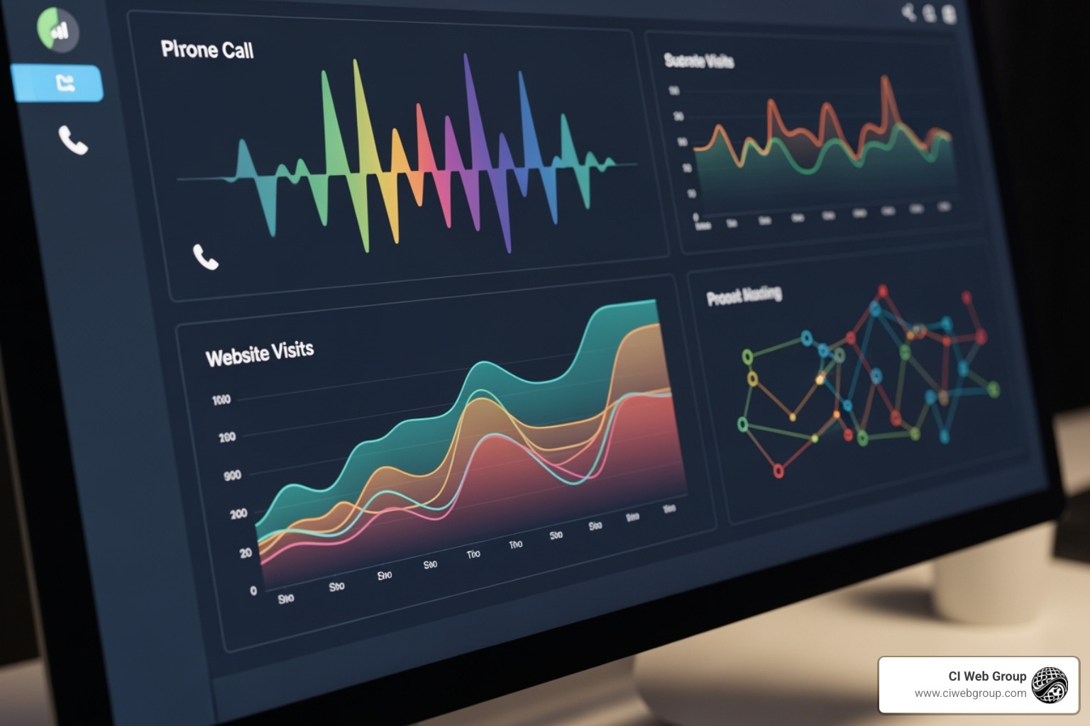 Google Business Profile Insights dashboard showing calls, website clicks, and direction requests - plumbing Google My Business
