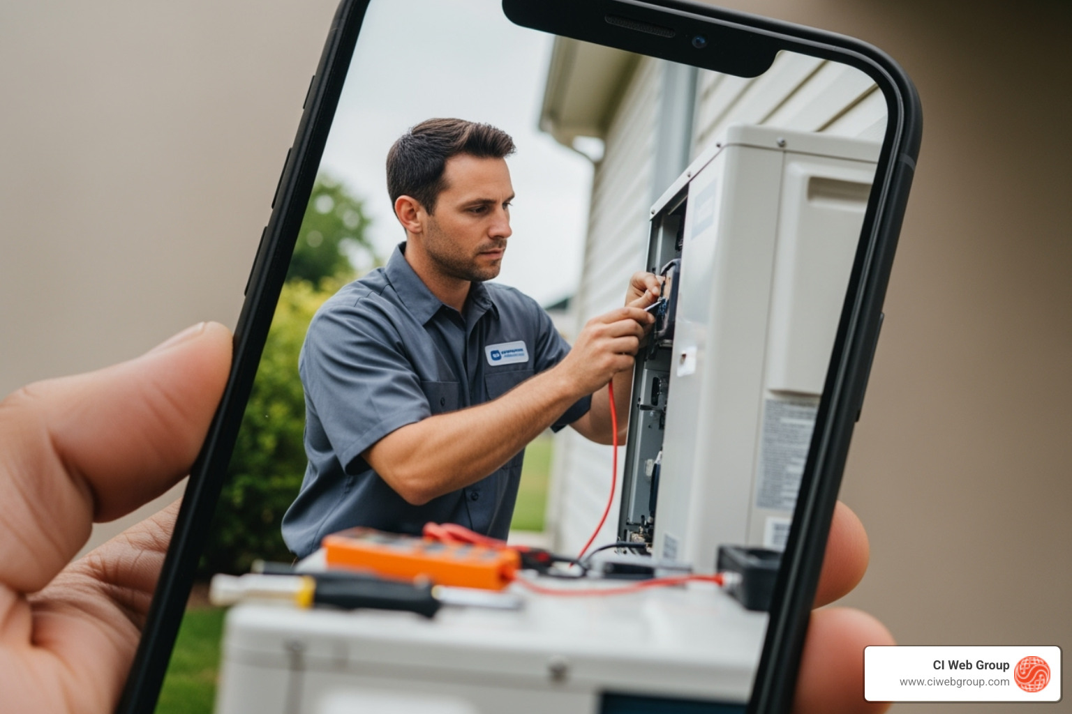 Short authentic HVAC video ad on phone - HVAC Facebook ads