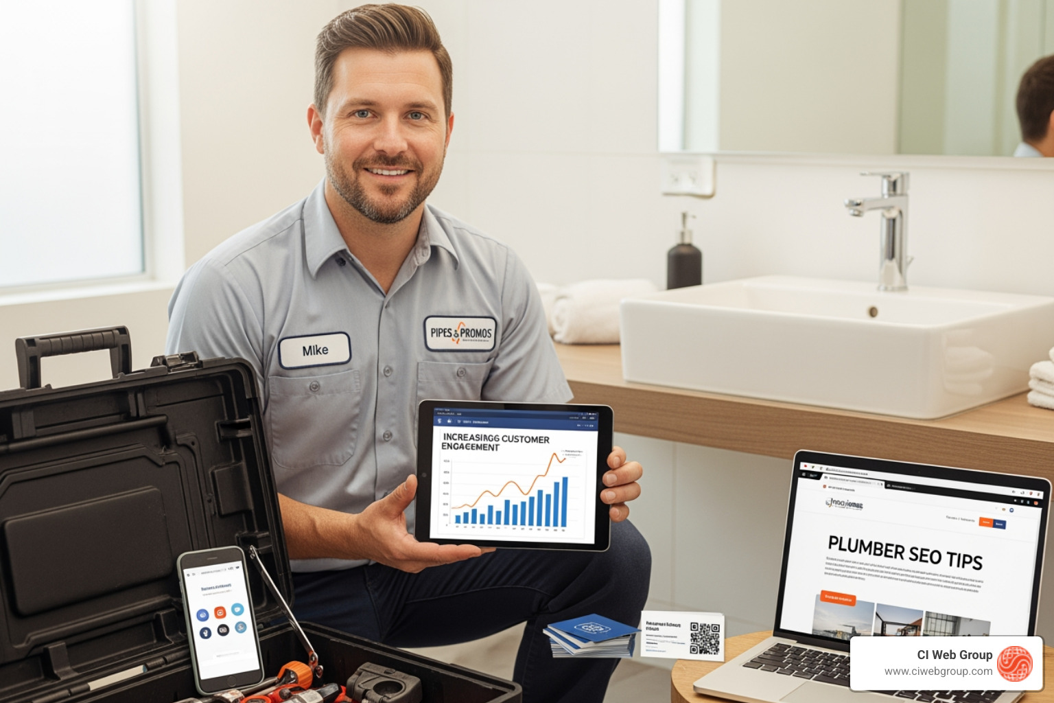 Google search results page showing Local Service Ads and organic results - plumber marketing services