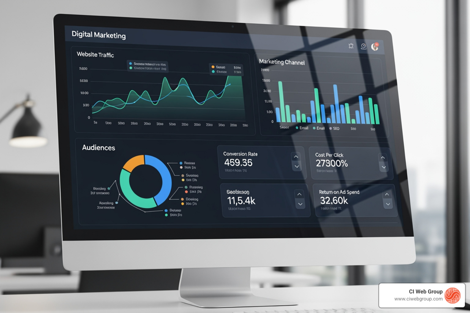 digital marketing dashboard - commercial roofing leads