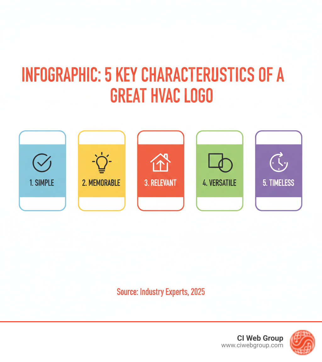 Infographic: 5 Key Characteristics of a Great HVAC Logo - HVAC Logo Design infographic Infographic: 5 Key Characteristics of a Great HVAC Logo - HVAC Logo Design infographic