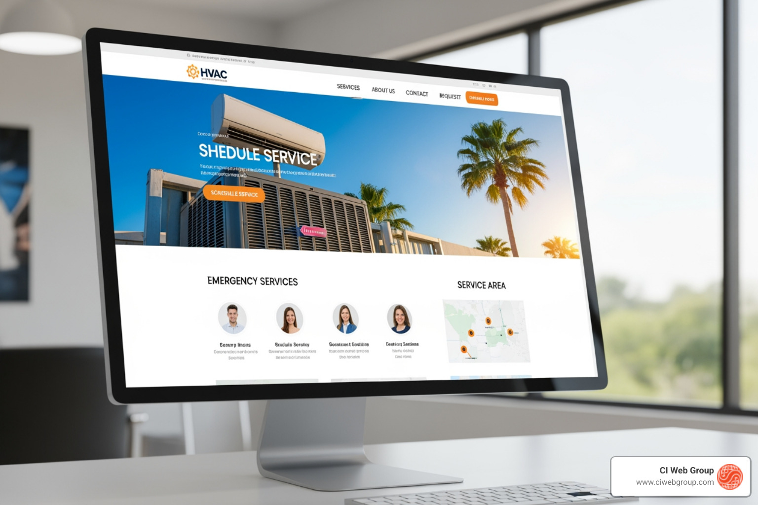 Infographic showing Florida HVAC market statistics: year-round demand driven by climate, intense competition with hundreds of contractors per major metro area, 60% of searches happening on mobile devices, 250-400% average ROI on custom website investment, and 35% increase in leads after launching optimized sites - custom website design for hvac companies in florida Infographic showing Florida HVAC market statistics: year-round demand driven by climate, intense competition with hundreds of contractors per major metro area, 60% of searches happening on mobile devices, 250-400% average ROI on custom website investment, and 35% increase in leads after launching optimized sites - custom website design for hvac companies in florida