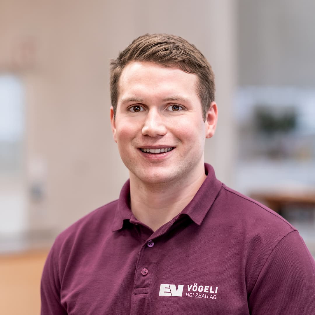 Gian Wälchli ist Leiter Holzelementbau   bei der Vögeli Holzbau AG