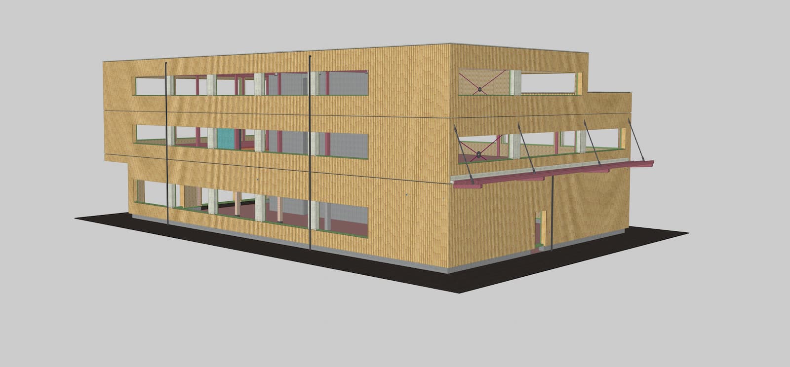 fassaden, haus, gebäude, holzbau, beton, zimmerei, elementbau, systembau, holzschalung, industrie