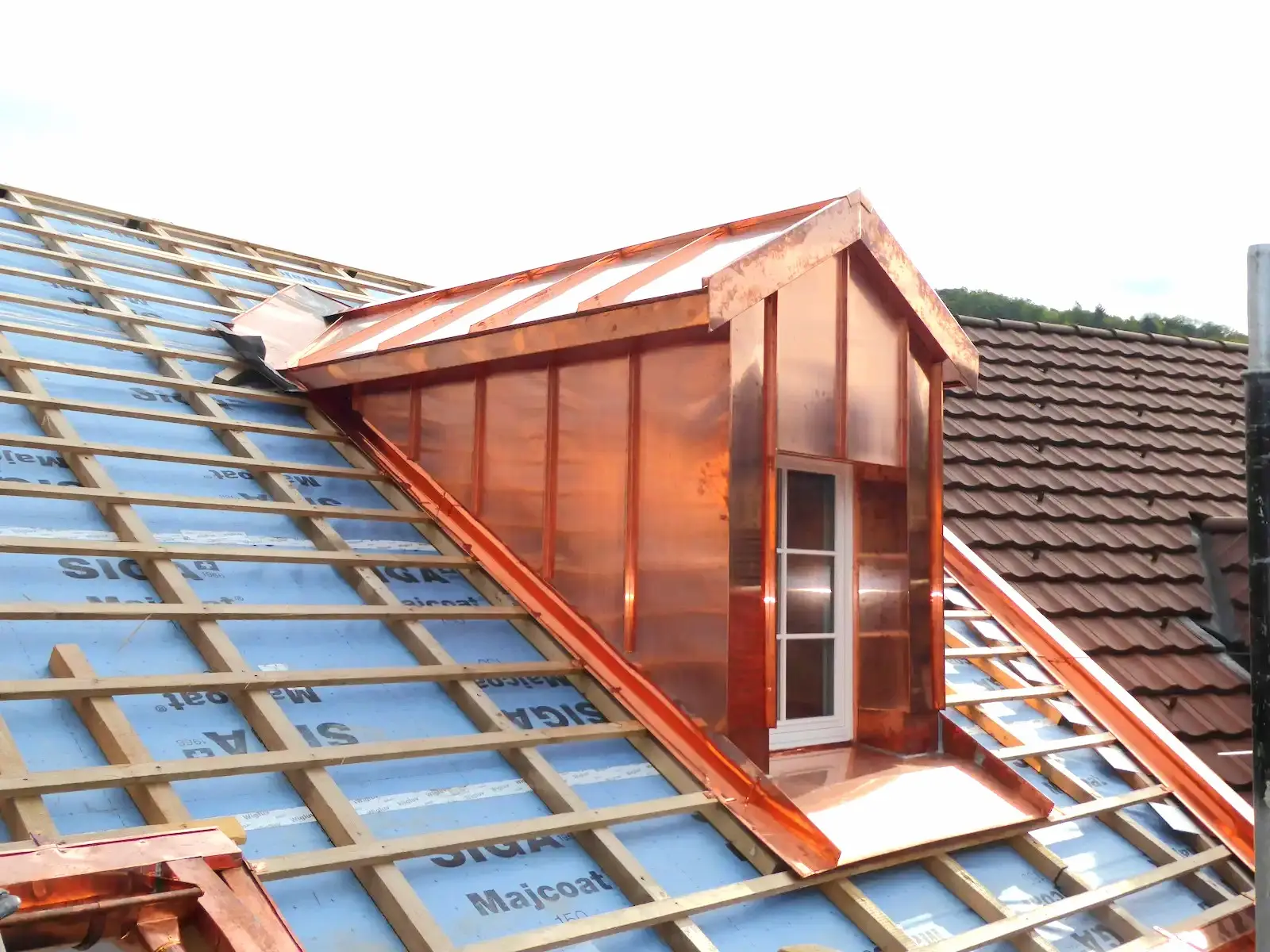 Lukarne mit vollständiger Kupferverkleidung im Zuge der Spenglerarbeiten
