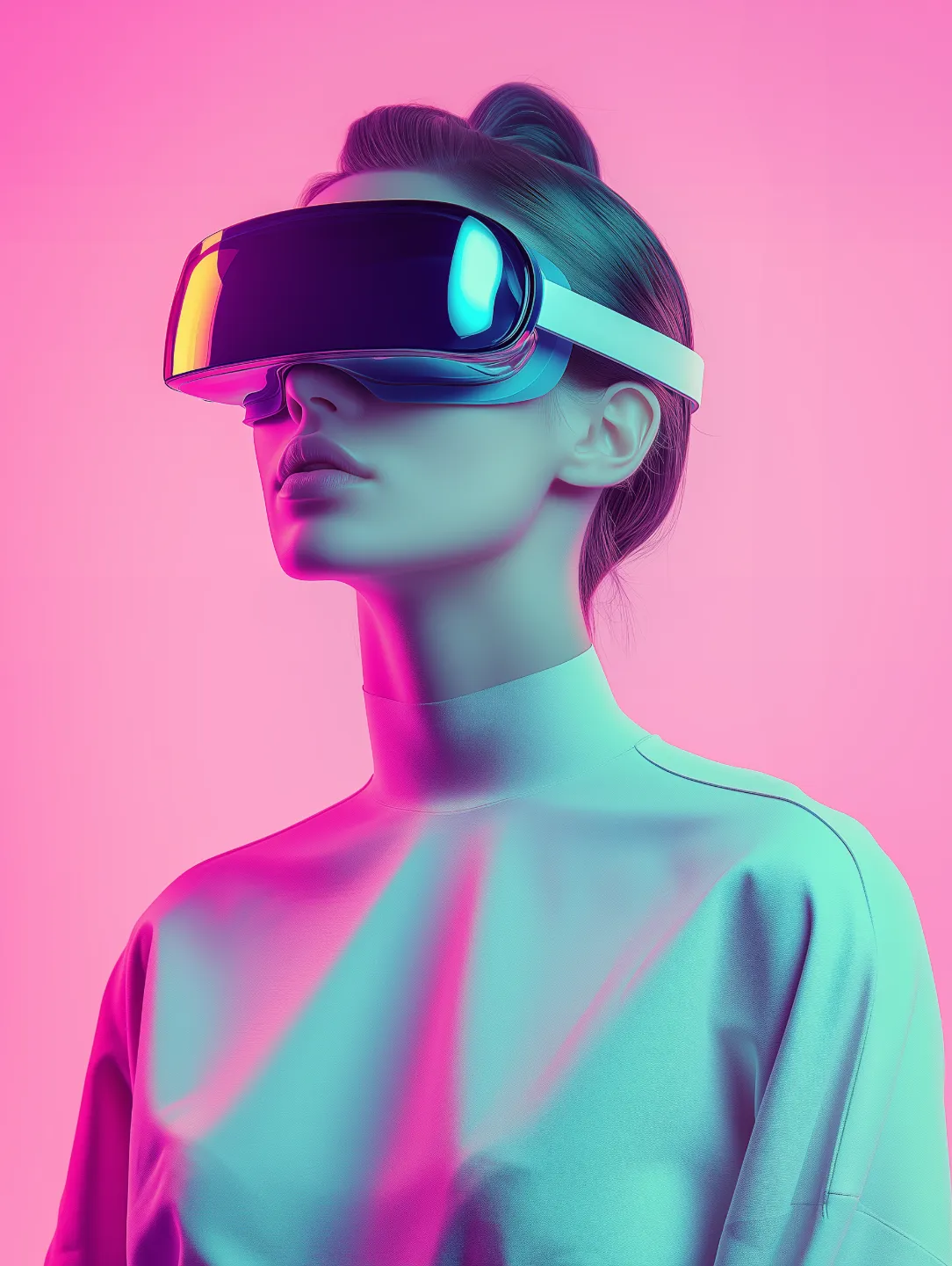 woman on vr