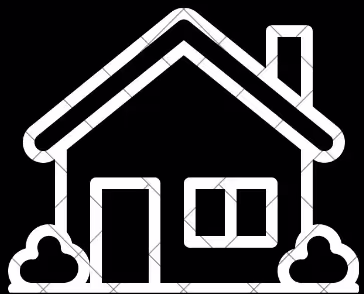 Icon eines Hauses, das Innenausbau für Wohnräume symbolisiert