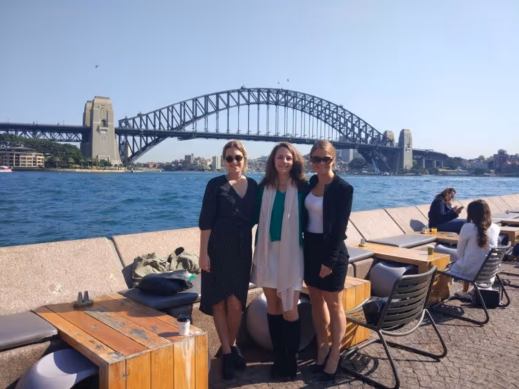 Julia from our Dubai office with Stephanie and Tilly from our Sydney office. Left to right: Stephanie, Tilly and Julia.