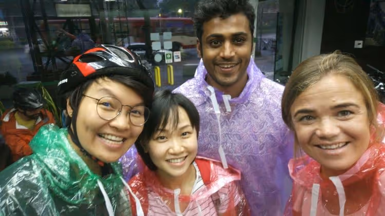 Vicky, Abhi and Poon from our Bangkok team product testing with Julia! (From left to right, Poon, Vicky, Abhi, Julia).