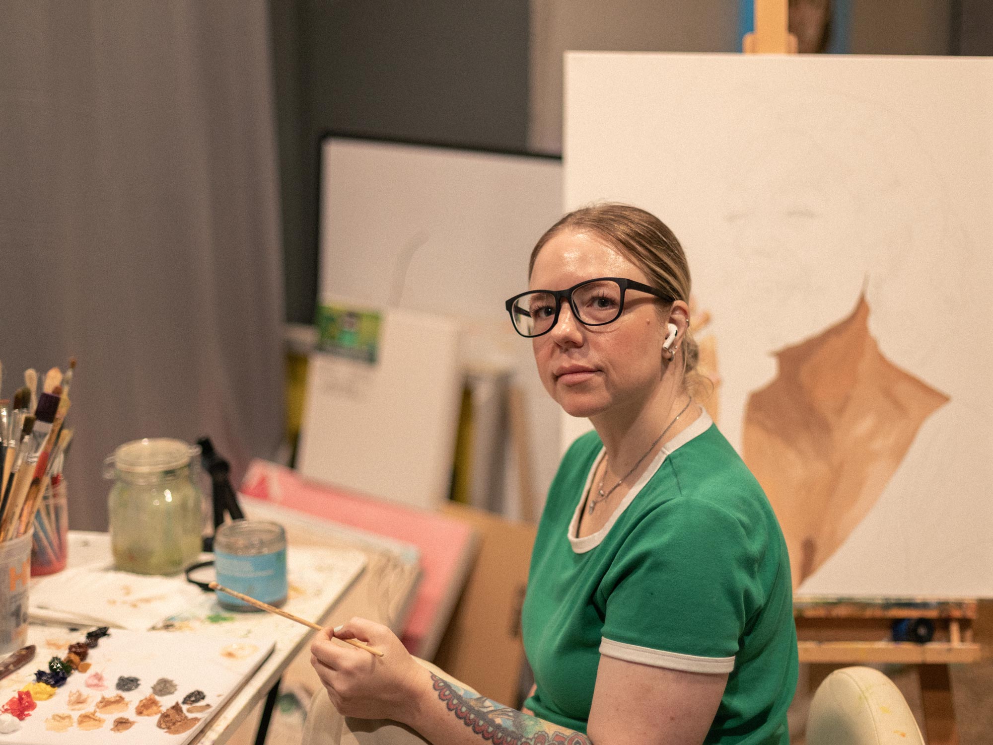 Photo of Melody Taylor in her studio.