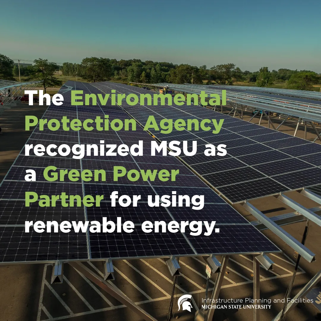 MSU Innovation Center Social Media Graphic with  Solar Panel Image