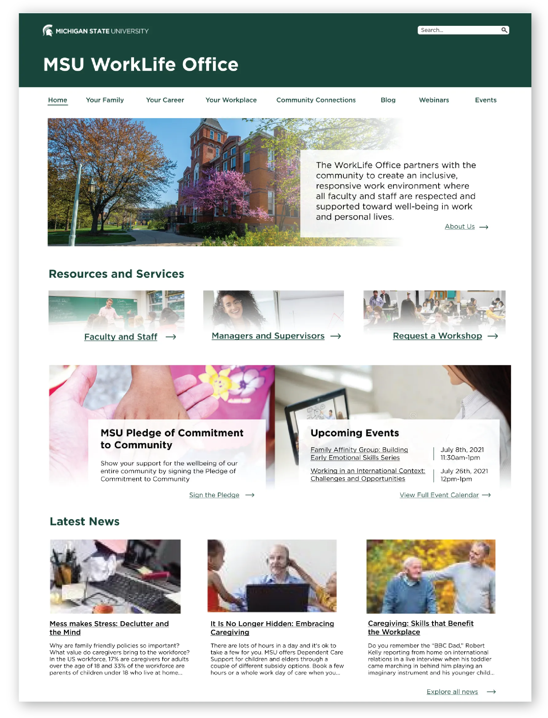 Worklife website mockup