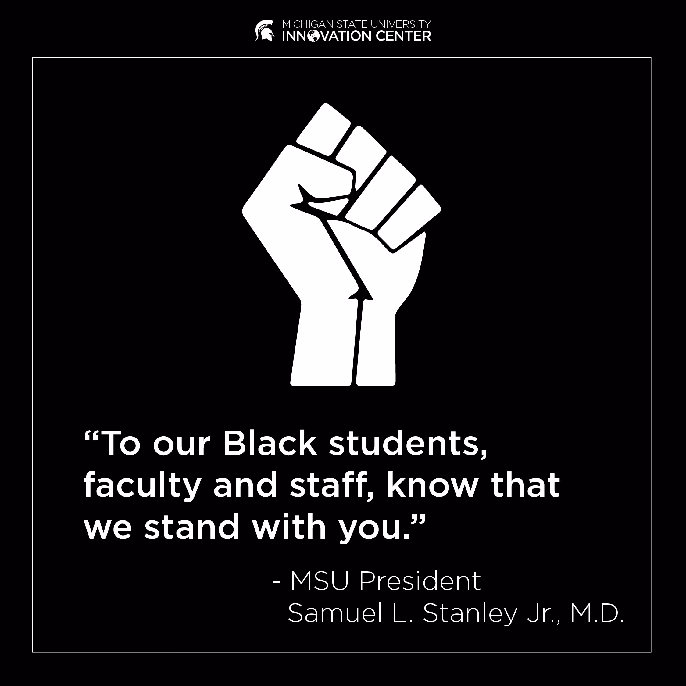 Michigan State University Innovation Center Memorial Day Black History Month Social Media graphic