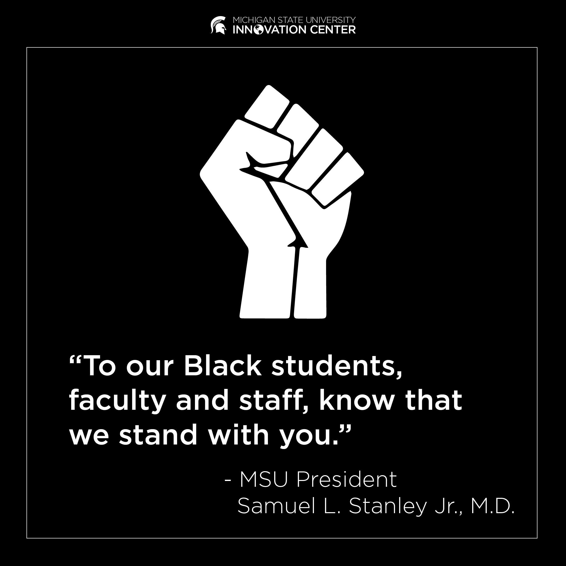 Michigan State University Innovation Center Memorial Day Black History Month Social Media graphic