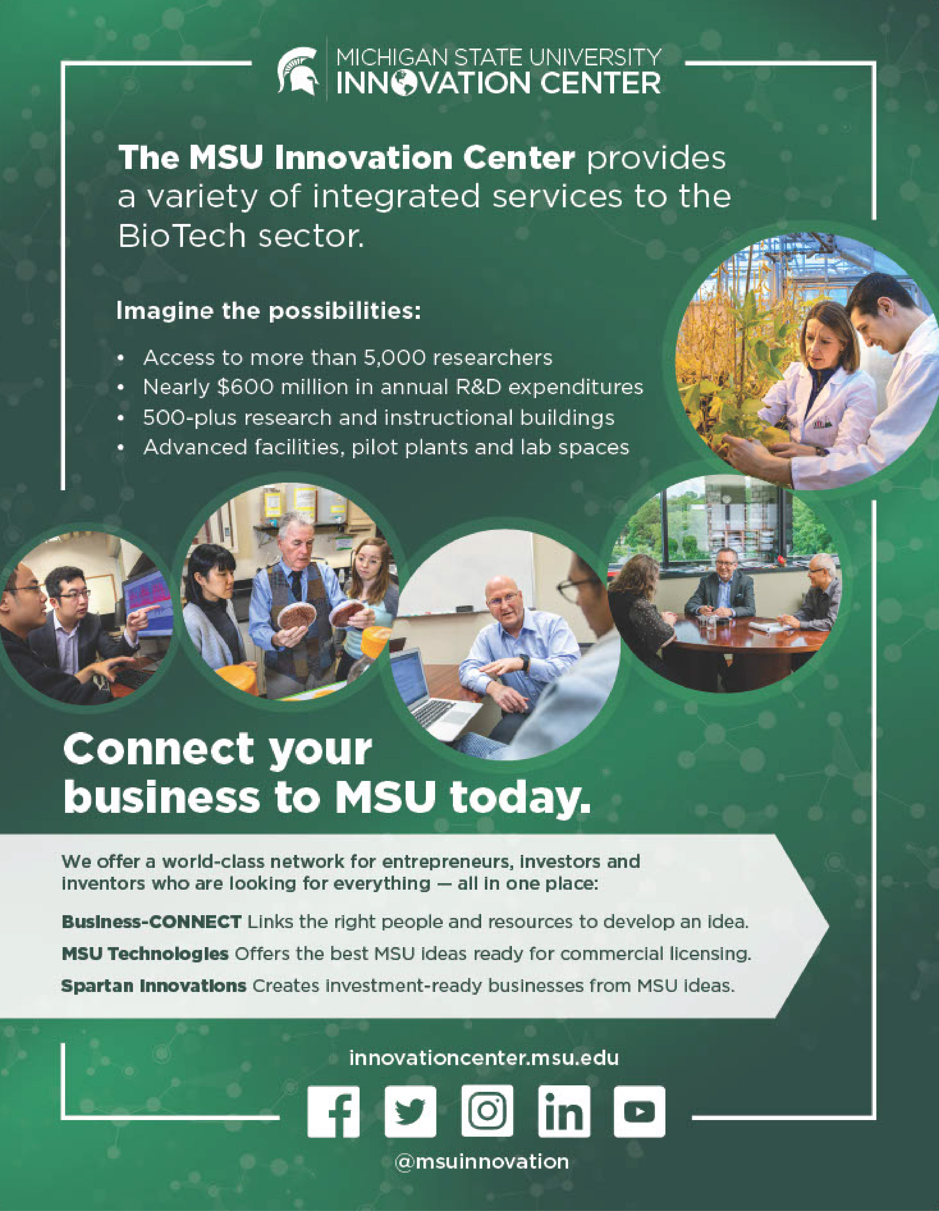 Michigan State University Innovation Center Bio Tech information