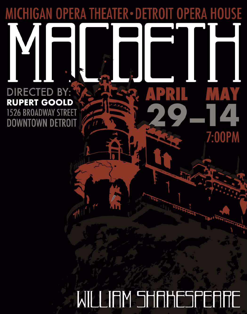 Macbeth Poster with an image of a castle