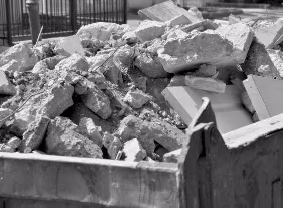 Skip full of construction waste