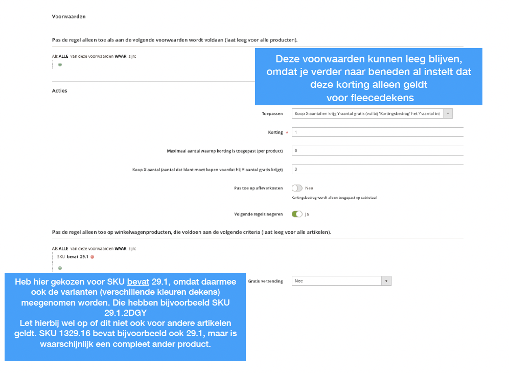 Winkelwagen prijsregels gratig product