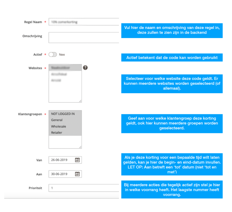 Regel Informatie van de catalogus prijsregels