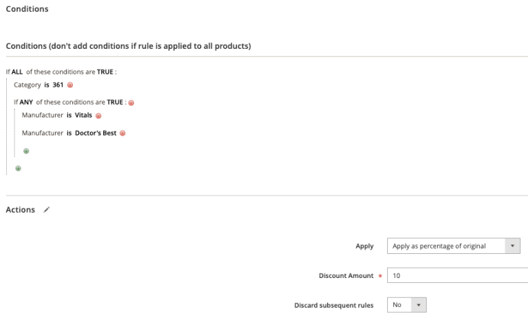 Conditions catalogus prijsregels