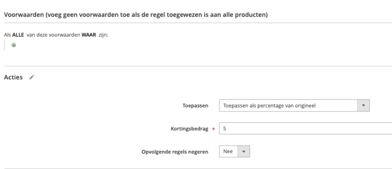 Acties catalogus prijsregels