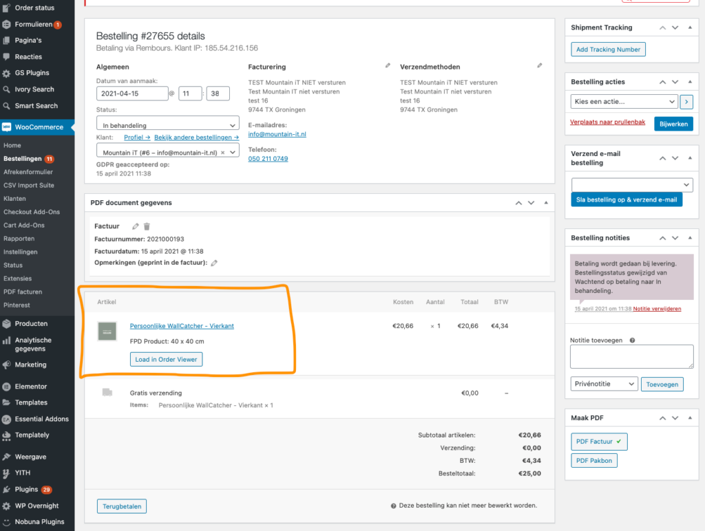 WooCommerce bestellingen