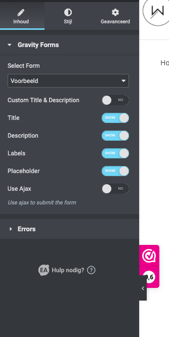 Select Gravity Forms Form