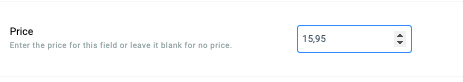General options > price > 15,95