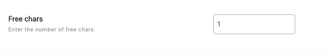 General options > Free chars > 1