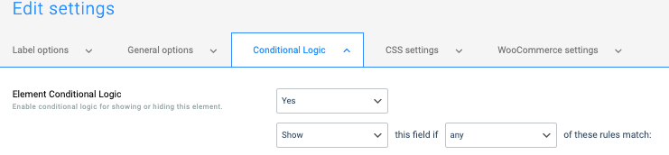 Element Conditional Logic