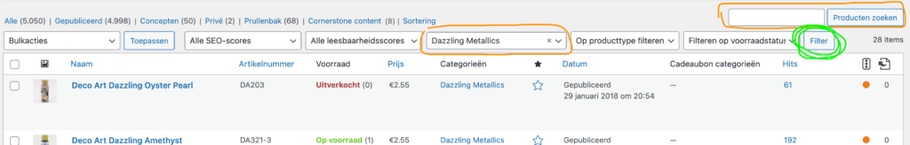 WooCommerce product grid filters