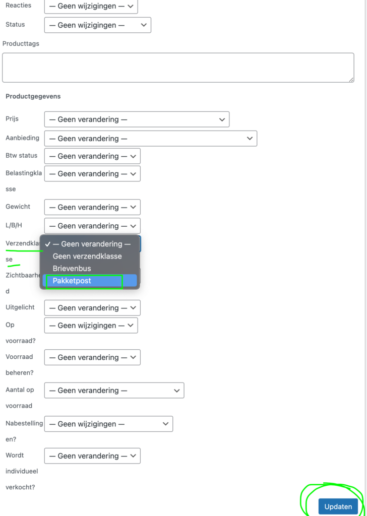 WooCommerce product attributen
