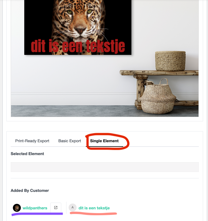 Single element of product designer