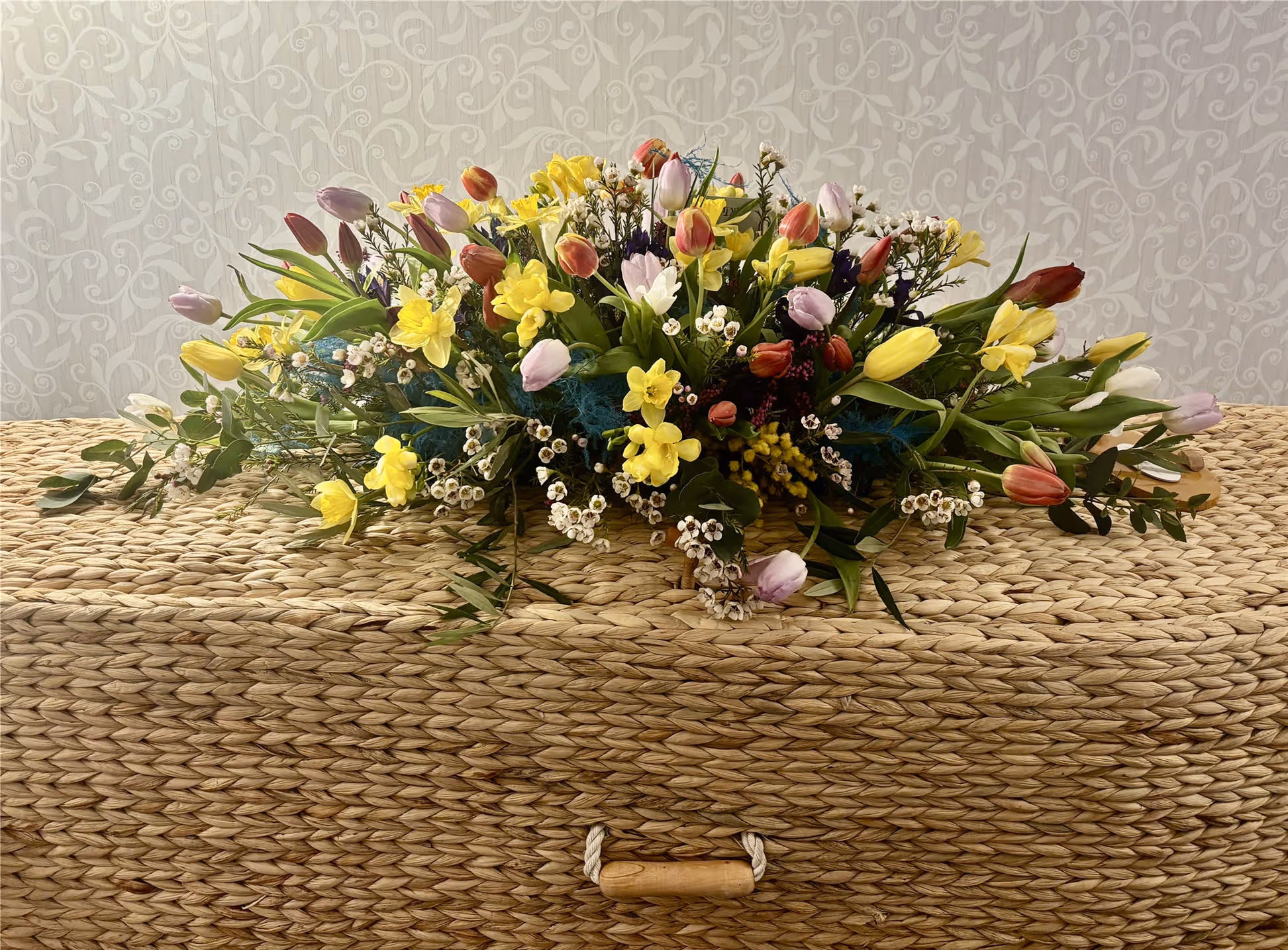 Funeral Flowers for Wicker Coffins
