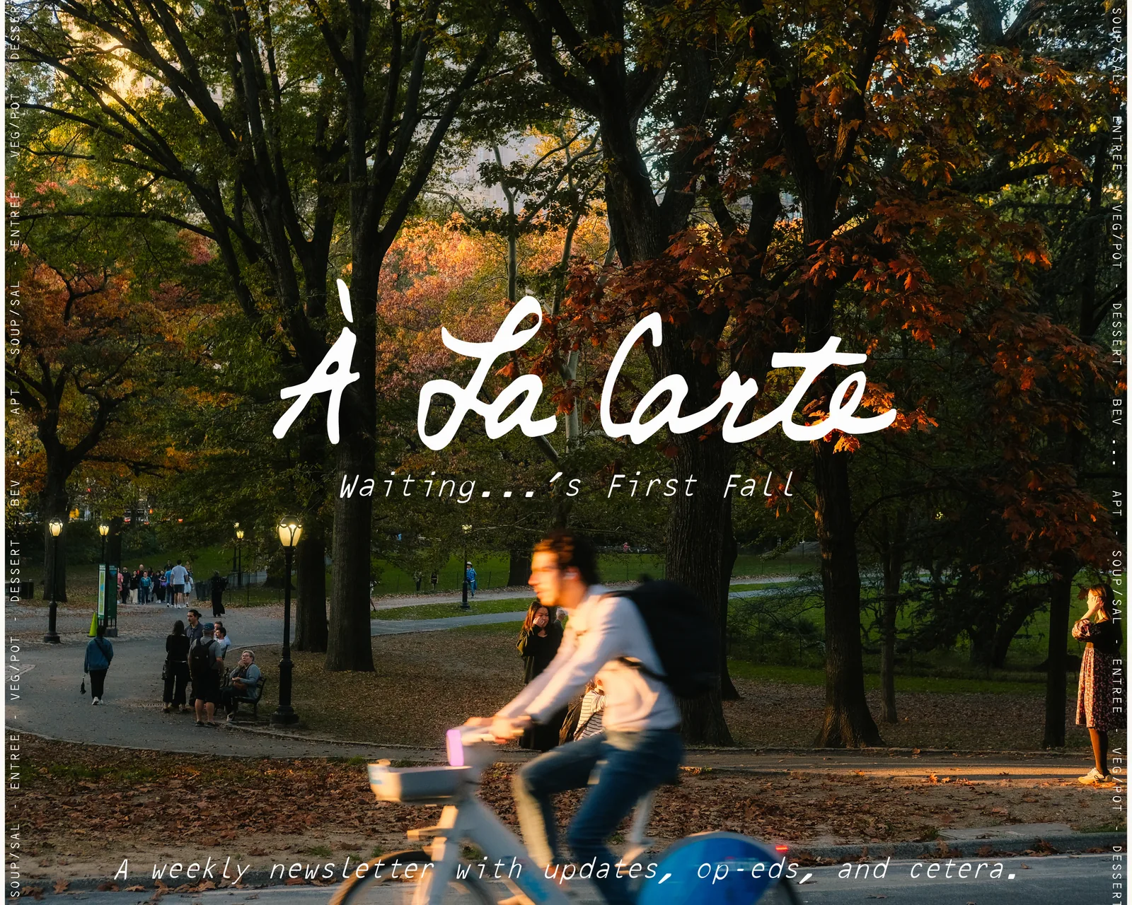 À La Carte cover for the first weekend of fall